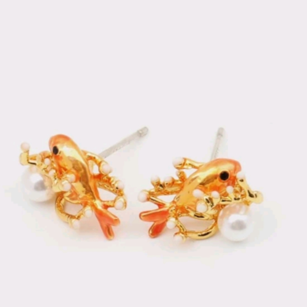 Coral Stud Earrings
